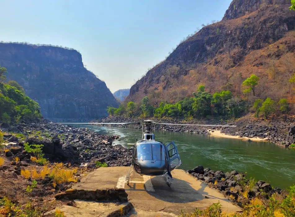 Safari in Sambia Helikopter